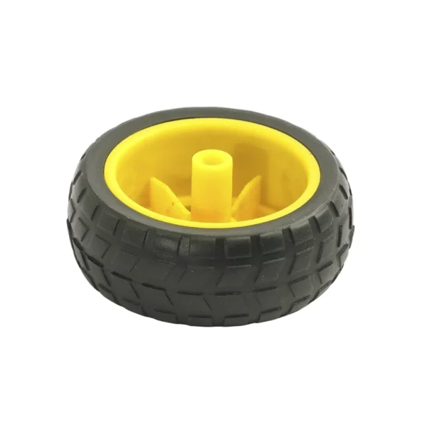ROBO_WHEEL_YELLOW_65mm BO Motor Wheel 65mm Rubber (High Traction)