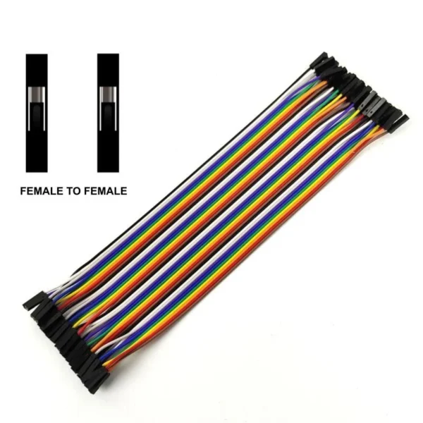 WR-JW-4020FF-b-800x800 Female to Female Jumper Wires 20cm - 10 Pin Dupont Ribbon Cable (Pack of 10 Wires)